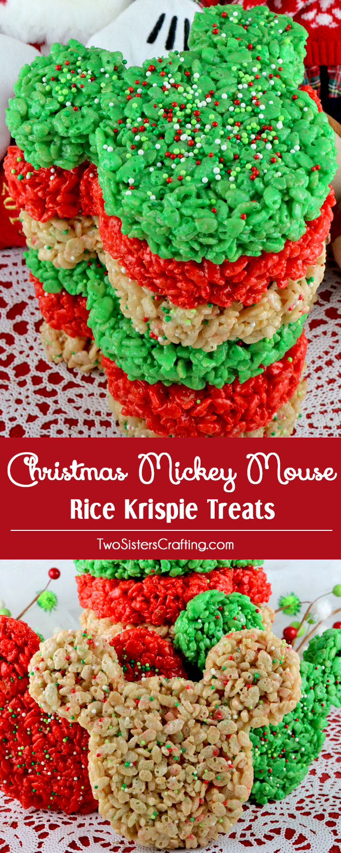 Christmas Mickey Mouse Rice Krispie Treats - Two Sisters