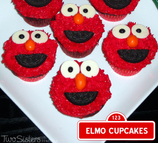 How to Make Elmo Cupcakes - Two Sisters Crafting