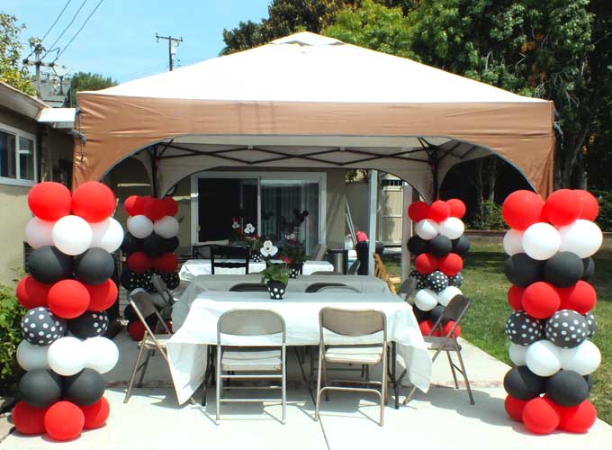 Balloon Columns for a Mickey Mouse Party - Two Sisters