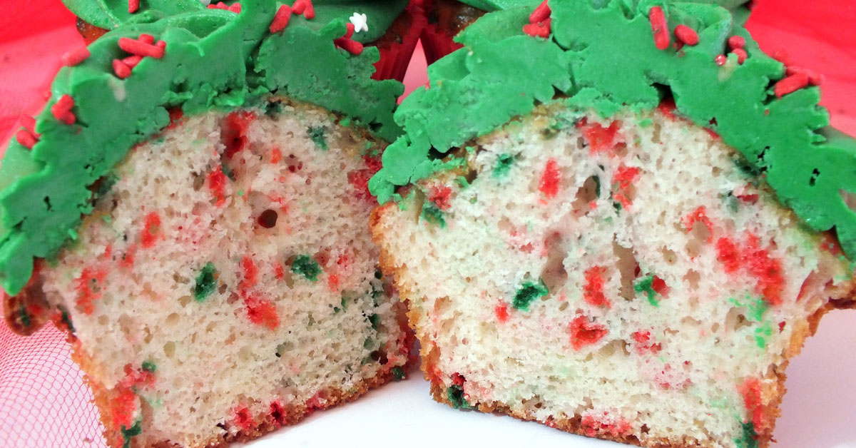 Christmas Funfetti Cupcakes - Two Sisters