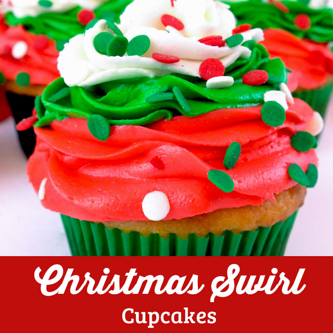 Christmas Swirl Cupcakes - Two Sisters Crafting