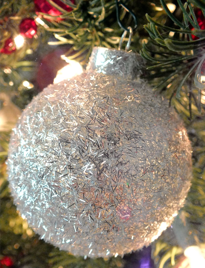 Silver Glitter Christmas Tree Ornaments - Two Sisters