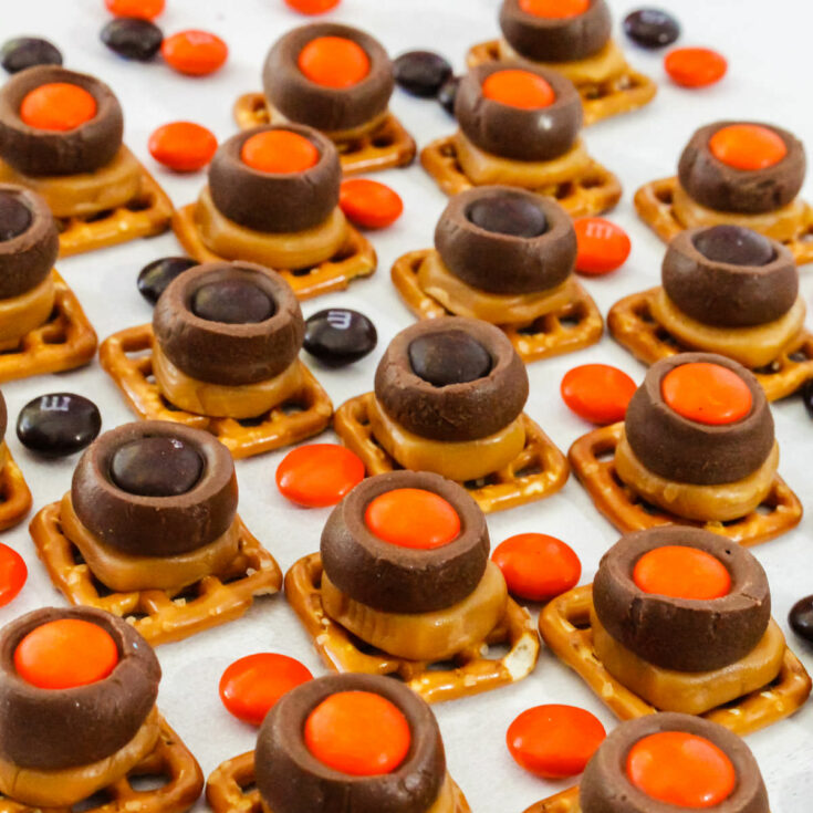 Halloween Chocolate Caramel Pretzel Bites