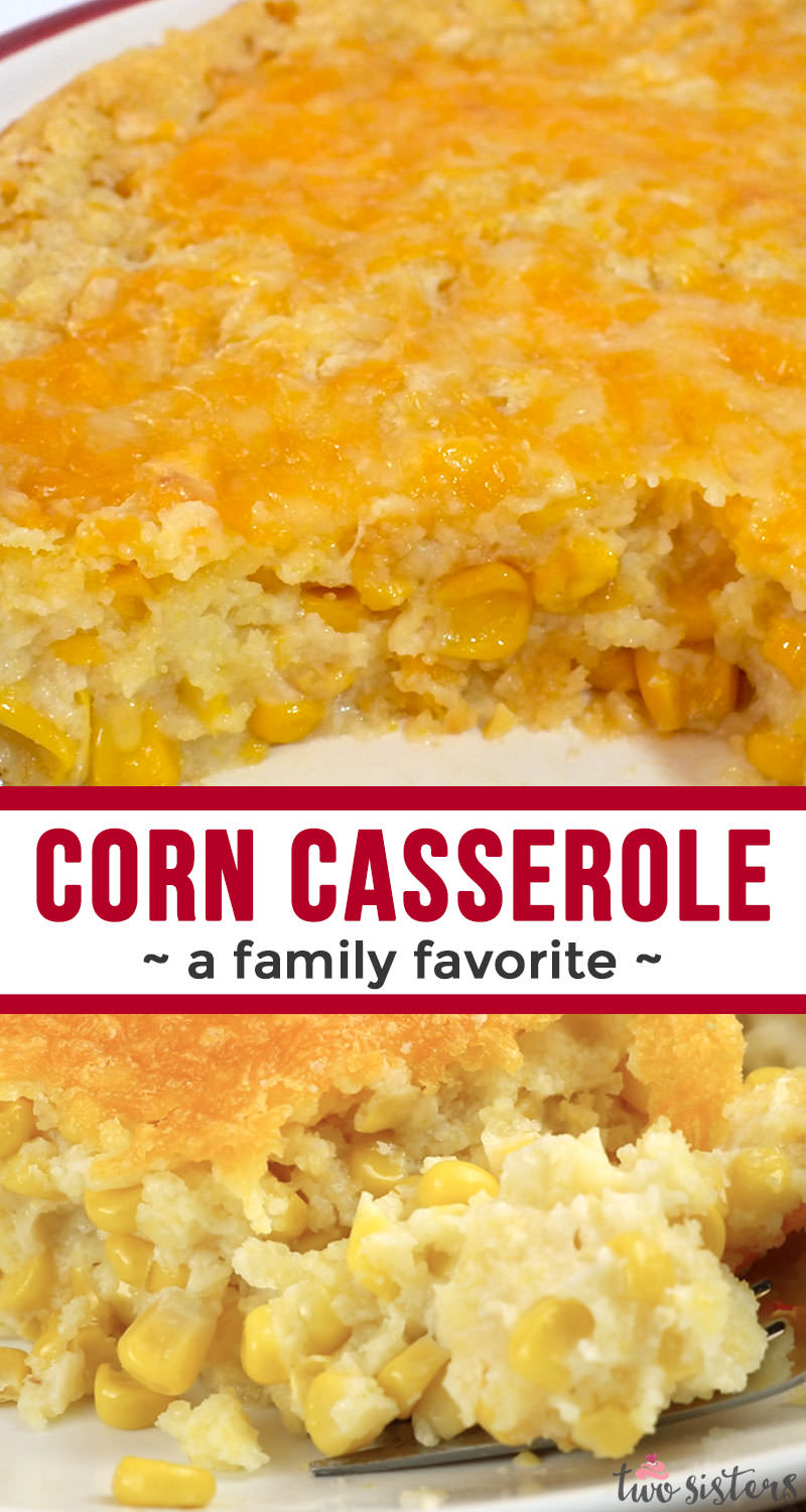 Our Corn Casserole recipe is a family favorite Easter food side dish - this sweet-savory, corn bread "like" dish is super delicious and very easy to make. It will be one of your family's favorite Holiday Foods. Some people call it Corn Pudding, we call it the best Holiday side dish we've ever made. Pin this yummy side dish for later and follow us for more Thanksgiving Food Ideas. #ThanksgivingDinner #CornPudding #CornCasserole #SideDish #Corn