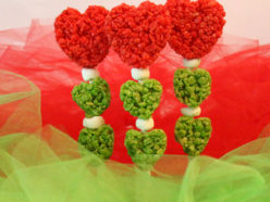 Grinch Hearts Rice Krispie Treats