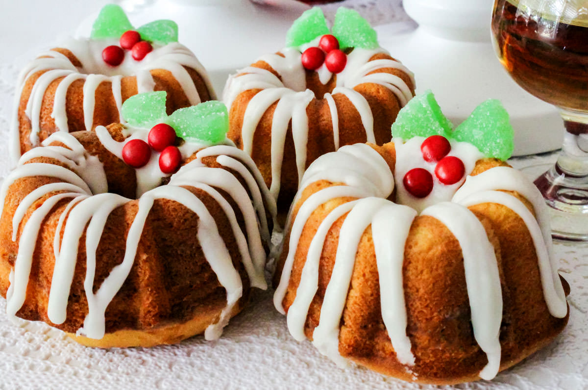 Christmas Mini Bundt Cakes - Two Sisters