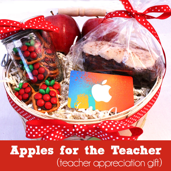 Apples for the Teacher Gift Basket - Two Sisters Crafting