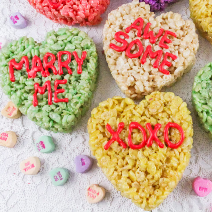 Conversation Hearts Rice Krispie Treats