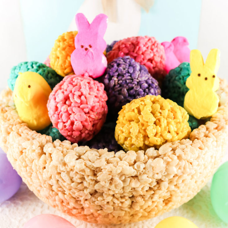 Rice Krispie Treat Easter Basket Centerpiece