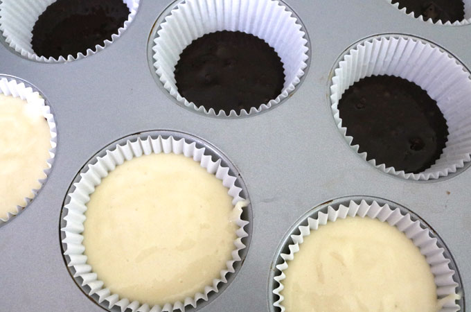 Neapolitan Brownie Cupcakes - Two Sisters