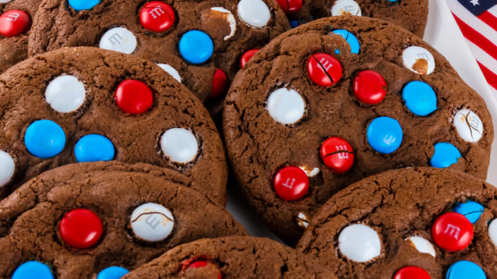 Red White and Blue M&M Cookies - Two Sisters