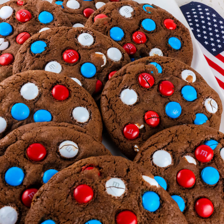 Red White and Blue M&M Cookies