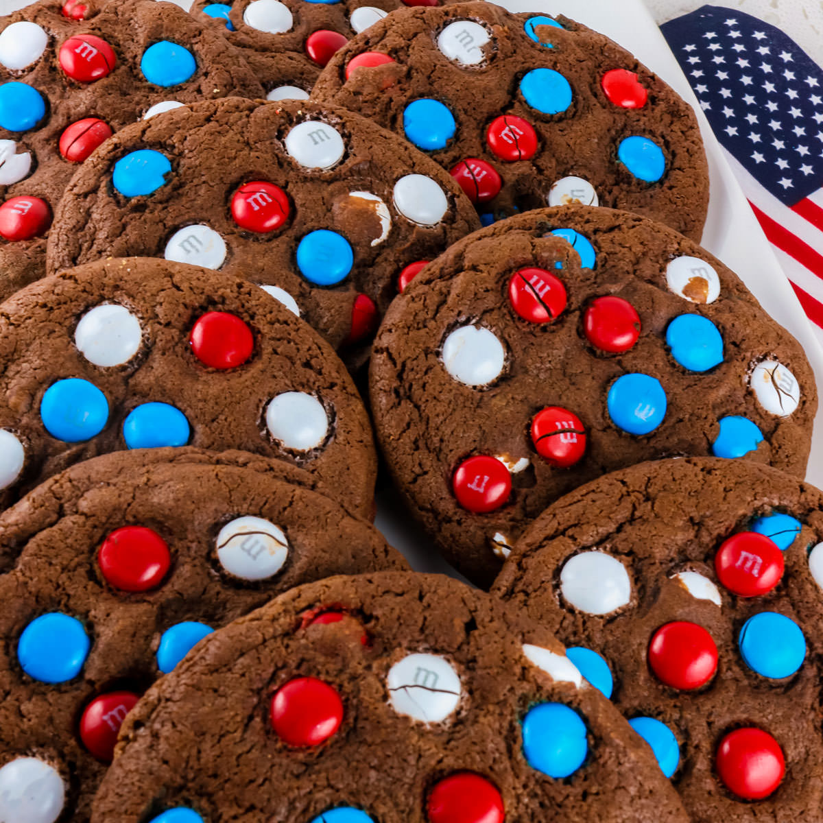 Red White and Blue M&M Cookies - I Heart Eating