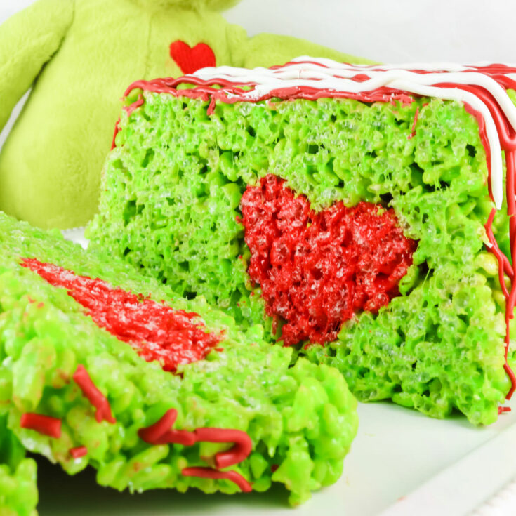 Grinch Rice Krispie Cake