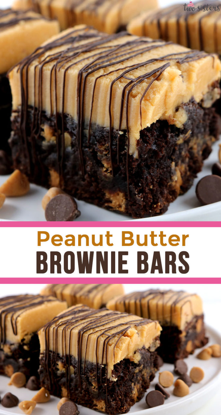 Peanut Butter Brownie Bars - Two Sisters