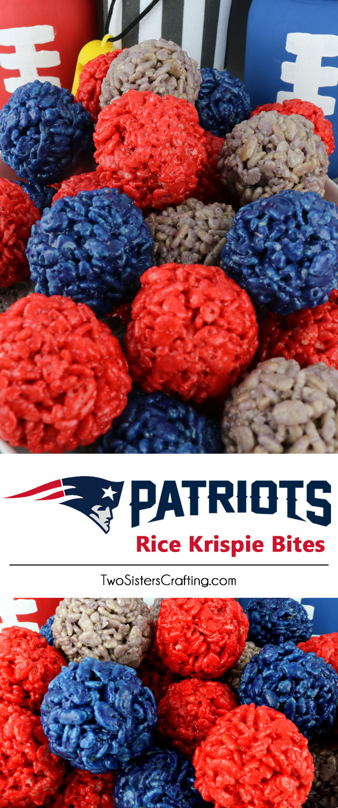 New England Patriots Rice Krispie Bites - Two Sisters