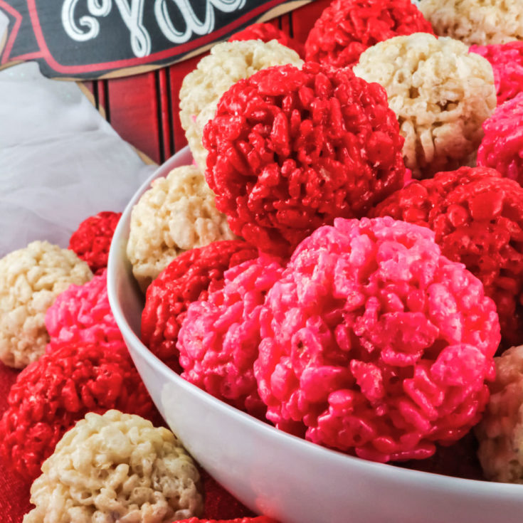 Valentine's Day Rice Krispie Treat Bites