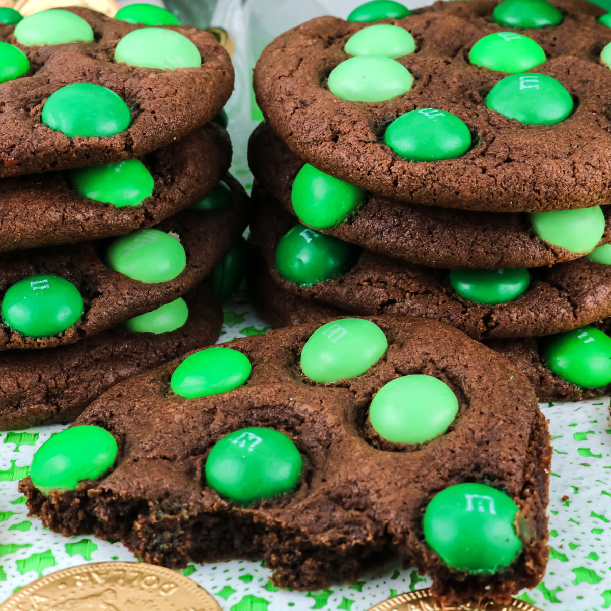 Mint Chocolate M&M Cookies