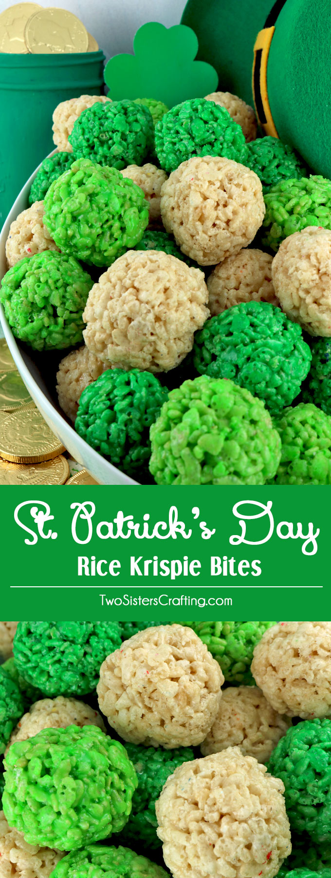 St. Patrick's Day Rice Krispie Bites - Two Sisters