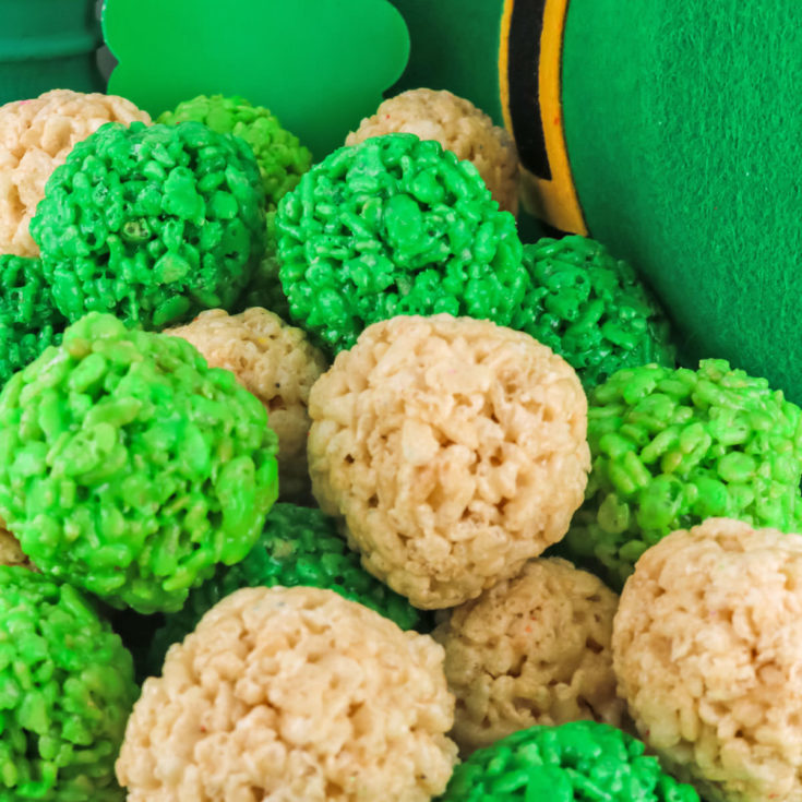 St. Patrick's Day Rice Krispie Treat Bites