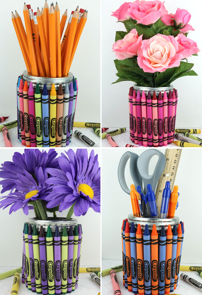 Crayon Mason Jar Teacher Gift - Two Sisters