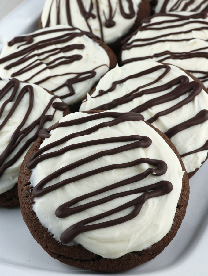 Chocolate Cookies with Marshmallow Frosting - Two Sisters