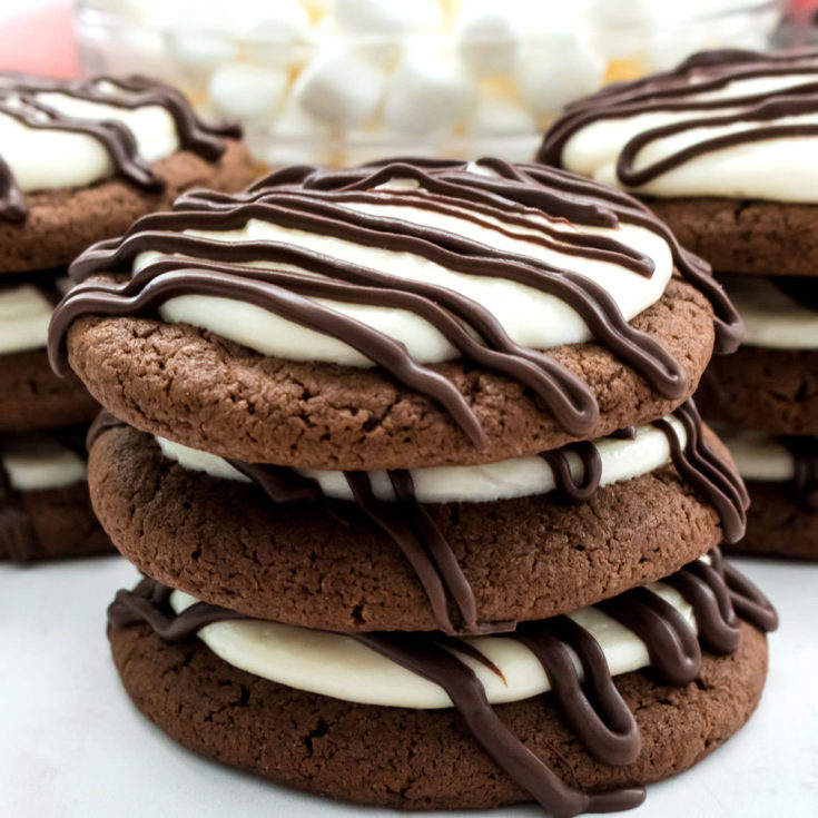 Chocolate Cookies with Marshmallow Frosting