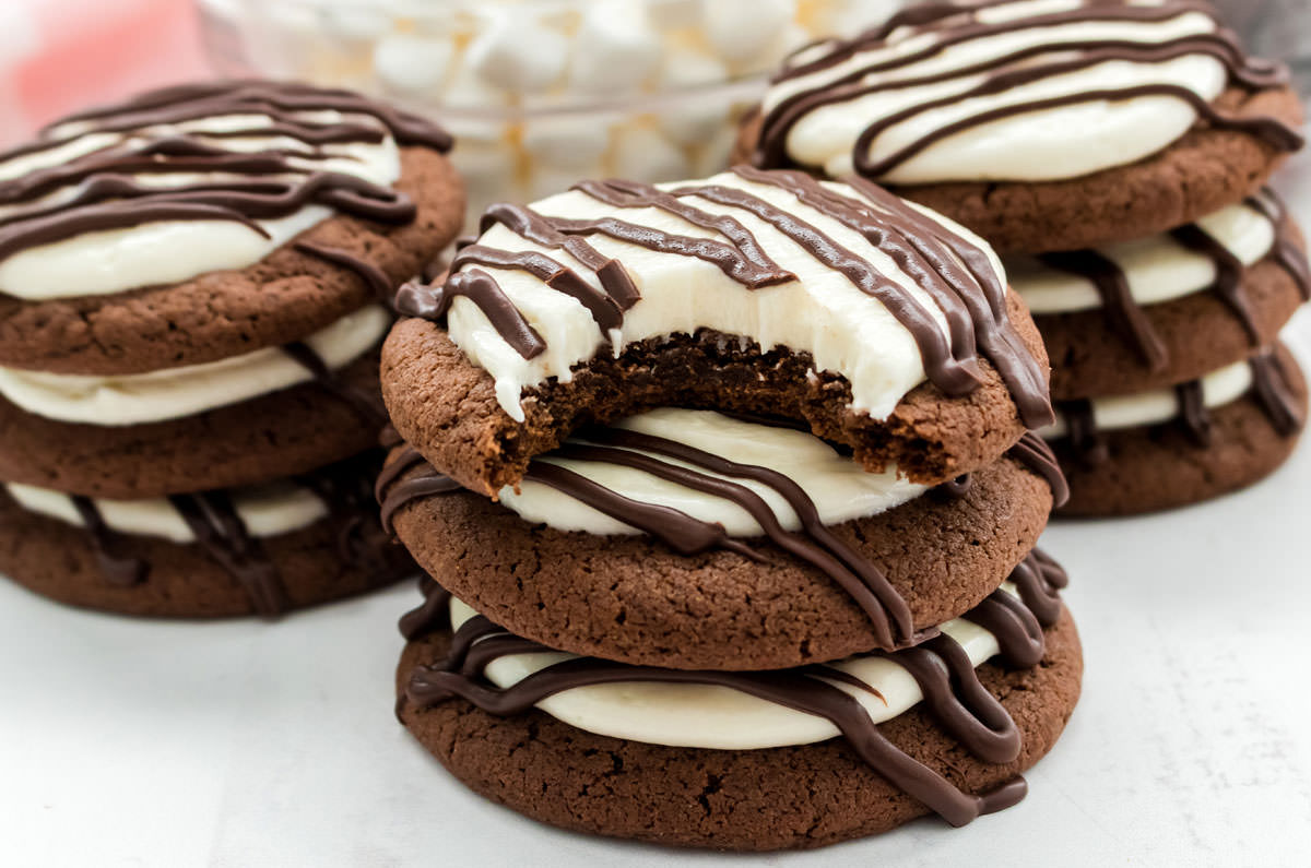 Chocolate Cookies With Marshmallow Frosting - Two Sisters