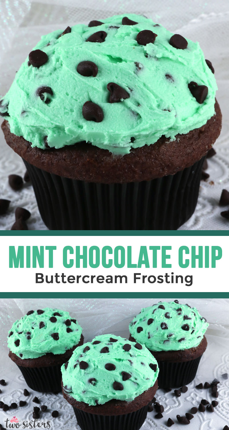 Mint Chocolate Chip Buttercream Frosting - Two Sisters