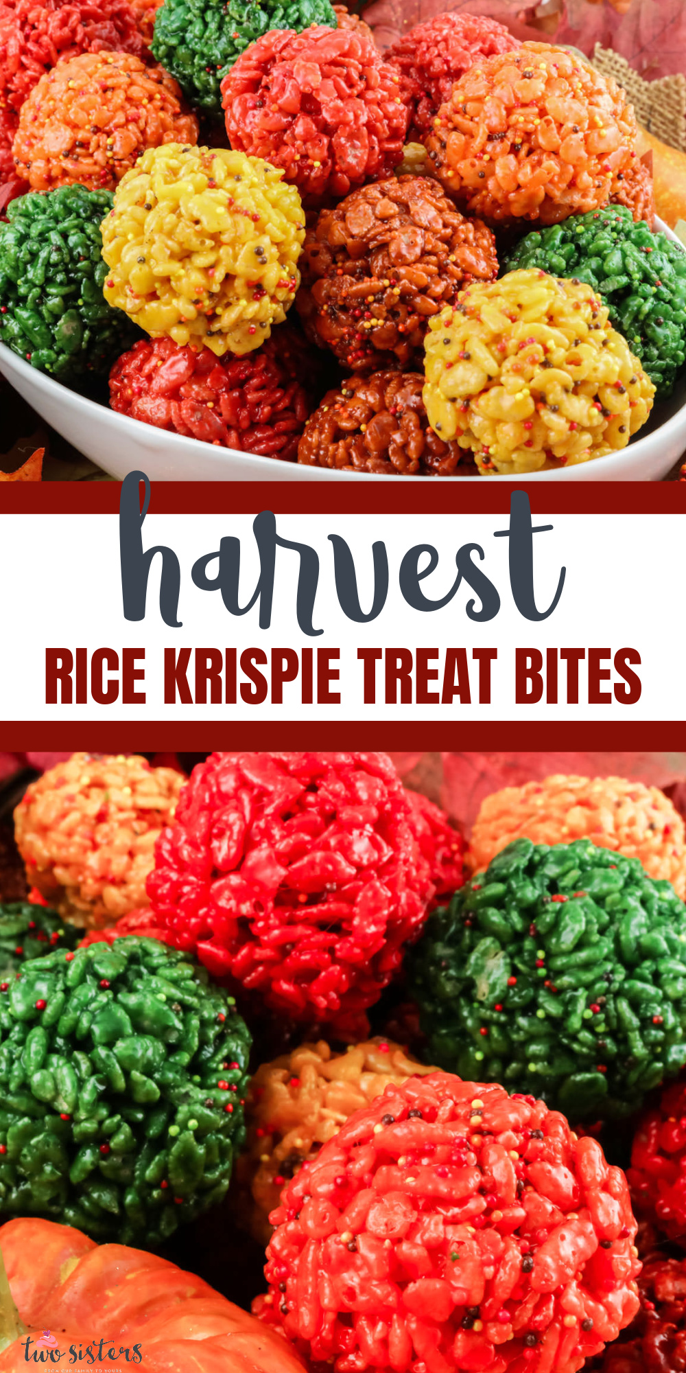 Harvest Rice Krispie Treat Bites Two Sisters