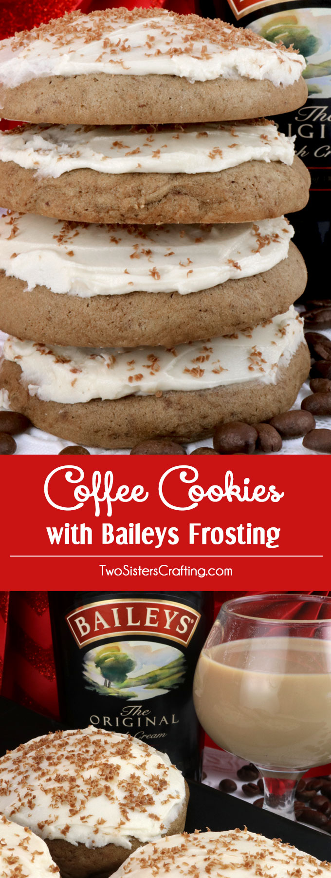 Coffee Cookies with Baileys Frosting - Two Sisters