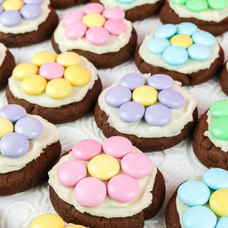 M&M Flower Chocolate Cookies