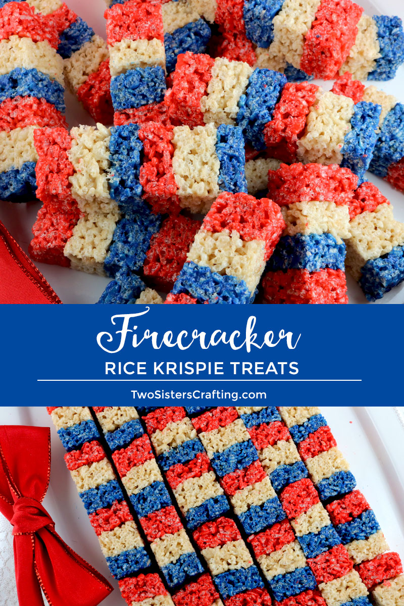 Firecracker Rice Krispie Treats - Two Sisters