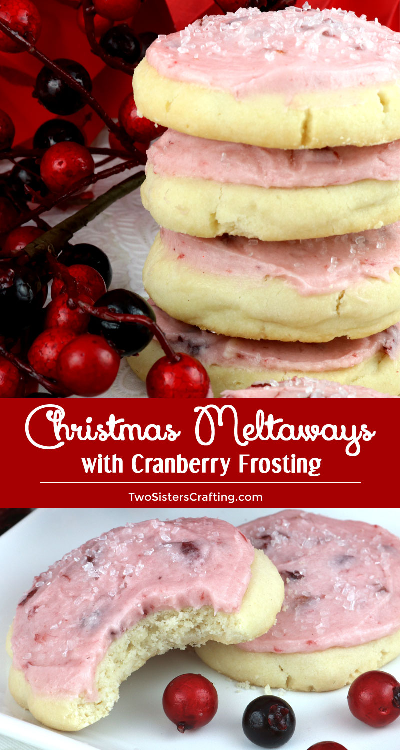 Christmas Meltaways with Cranberry Frosting Two Sisters