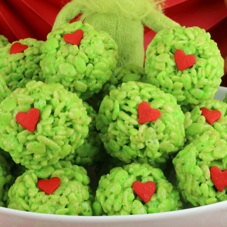 Grinch Rice Krispie Treats Pops - Kitchen Divas