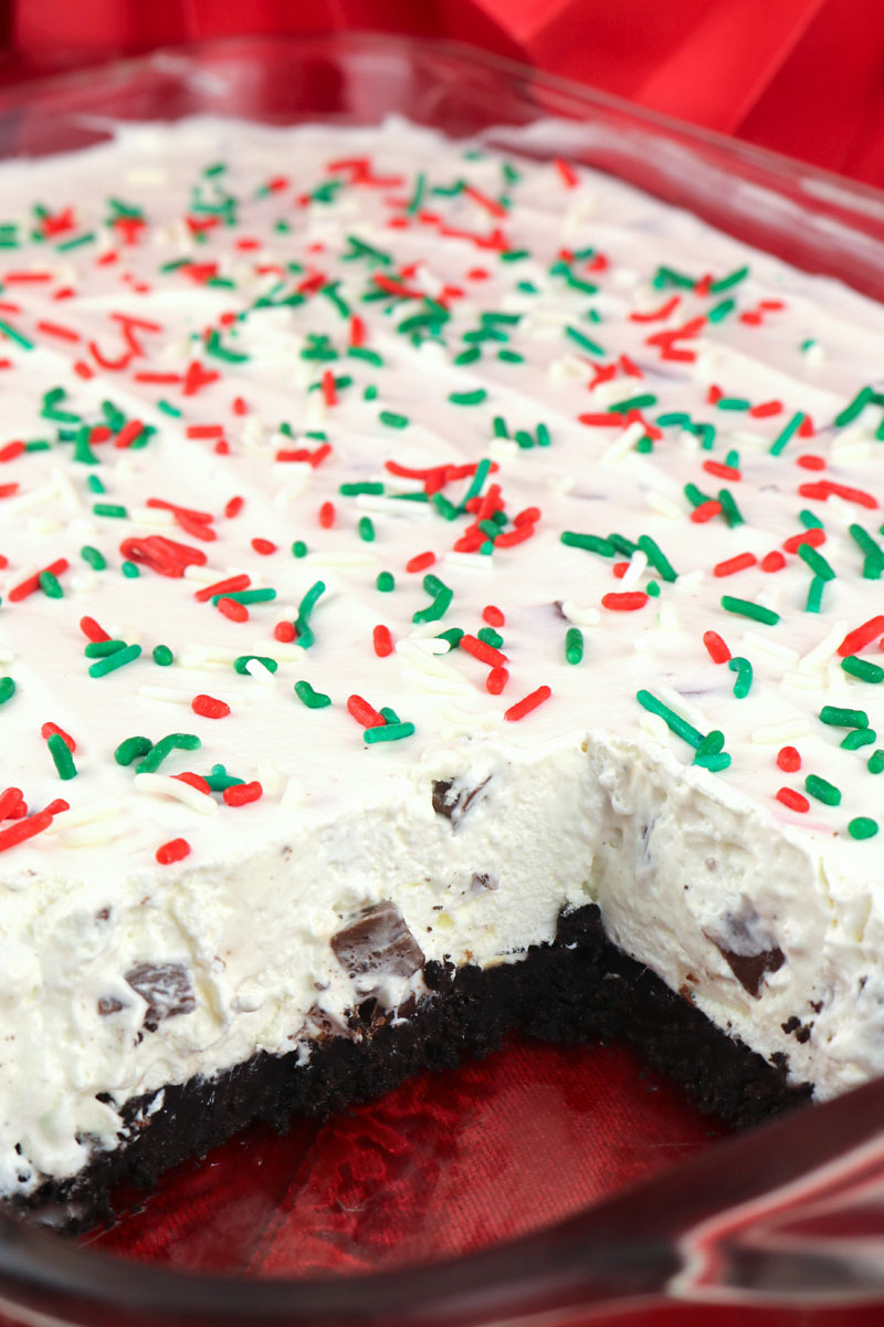 Peppermint Marshmallow No-Bake Dessert - Two Sisters