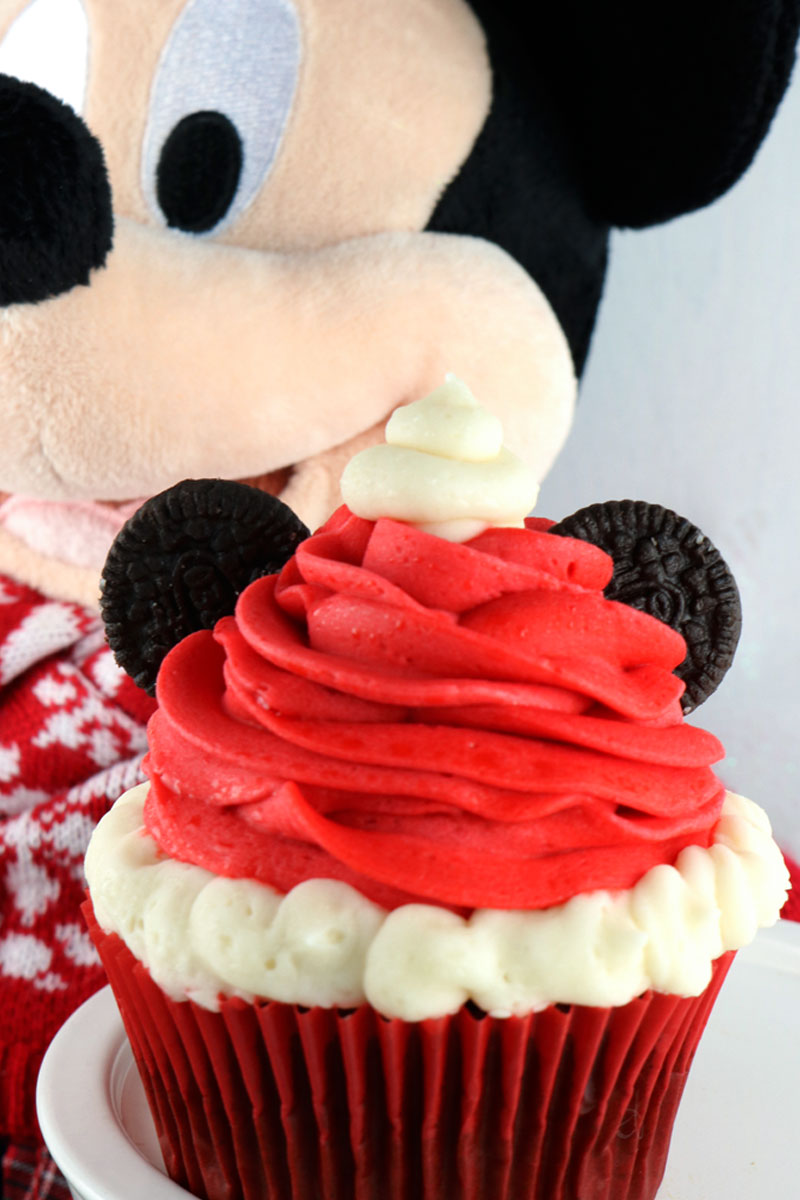 These adorable Mickey Mouse Santa Hat Cupcakes with will bring the spirit of Disney AND Christmas to your Holiday celebration.