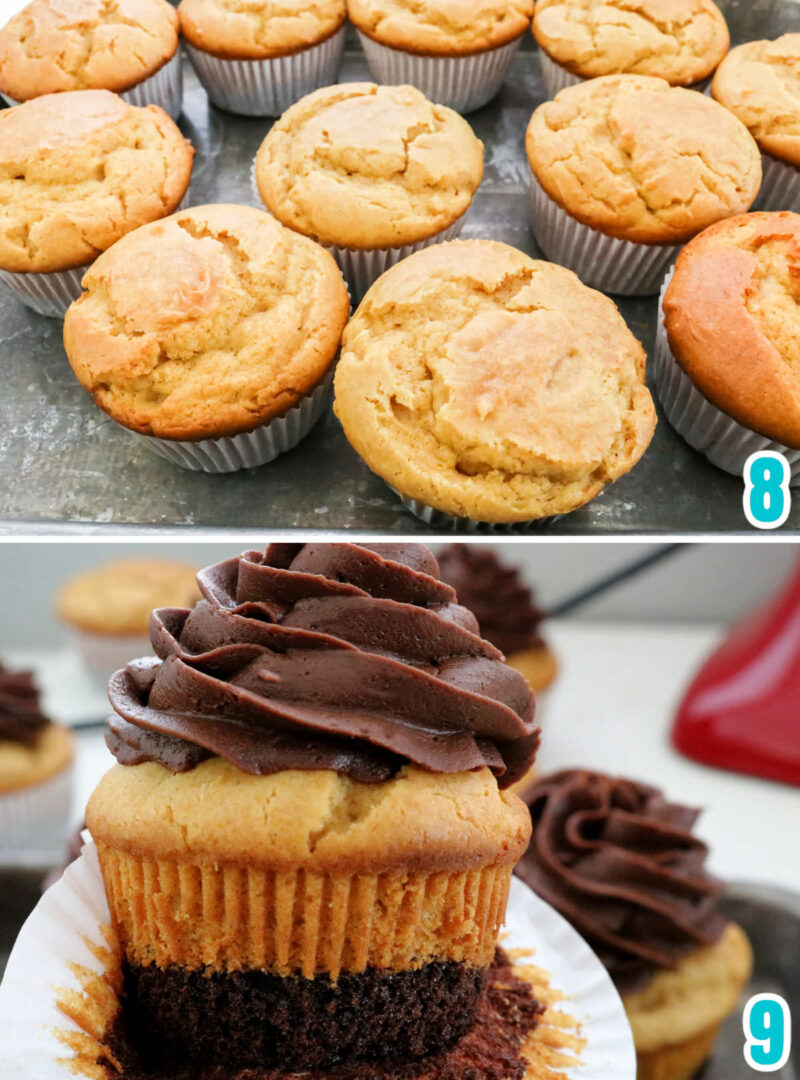 Peanut Butter Brownie Cupcakes - Two Sisters