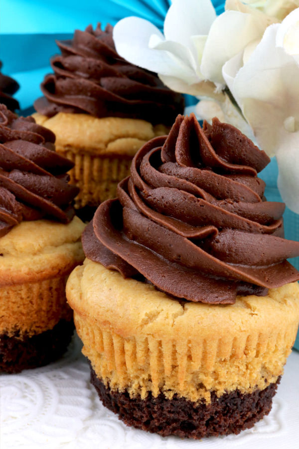 Peanut Butter Brownie Cupcakes - Two Sisters