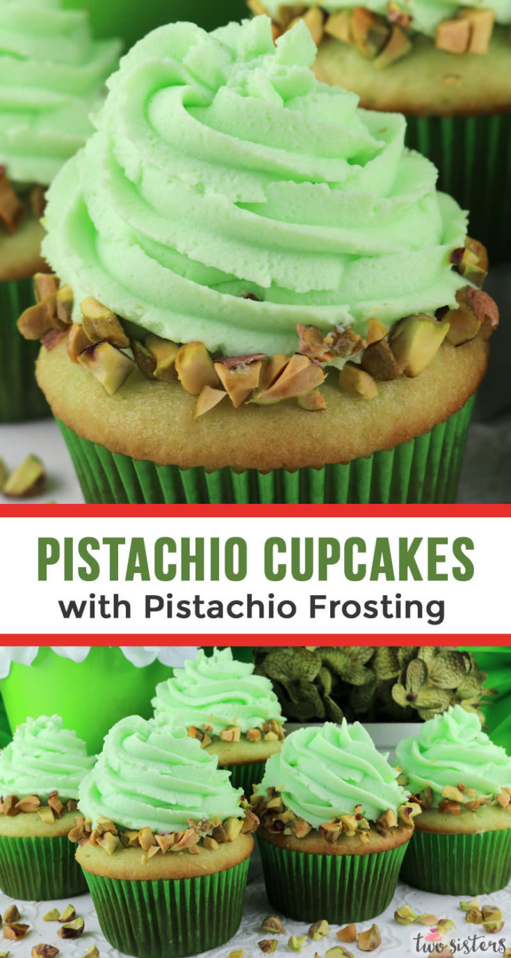 Pistachio Cupcakes with Pistachio Whipped Cream Frosting